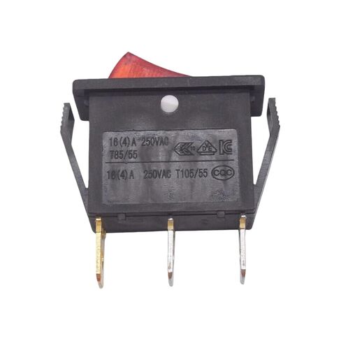2PCS 3-pin 2-Position RS606 Rocker Switch Compatible with LECI with Red Light Normally Open 16A 250VAC in Kuwait