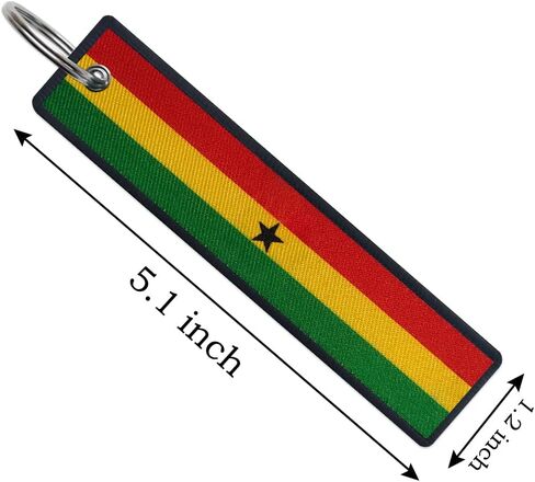 JAVD Ghana Flag Keychain Tag with Key Ring - Keys, Cars, Motorcycles, Backpacks, Luggage and Gifts - EDC (3 Pack) in Kuwait