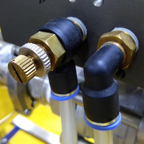 HARFINGTON 3pcs Air Flow Control Valve 10mm Tube OD x 3/8" PT Thread Push to Connect Fitting Air Line Fitting Elbow 90 Degree Speed Control Valve Adapter Fitting in Kuwait