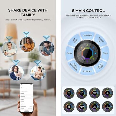 وحدة تحكم في درجة الحرارة الذكية بتقنية WiFi، زر قابل للبرمجة أسبوعيًا/تطبيق جوال/صوت متوافق مع تطبيق Tuya - لغلاية المياه/الغاز 3A in Kuwait