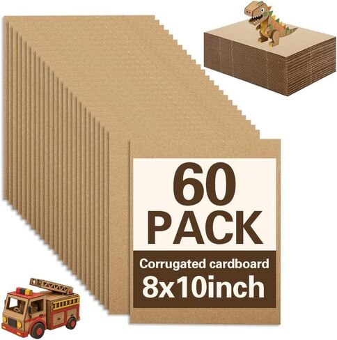120 Pack Corrugated Cardboard Sheets 8.5 x 11 Inch, Kraft Cardboard Sheets for Crafts, DIY Projects, Art Supplies, Packaging Inserts and Printing in Kuwait