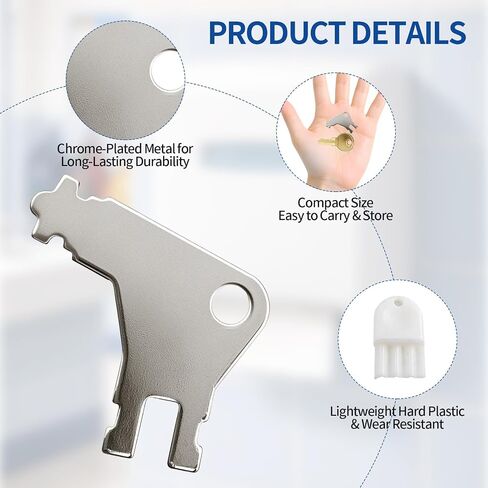 6 Pack Universal Paper Towel Dispenser Key Set, Replacement Keys Compatible with SCA 1100, Bradley 2055, Bobrick Cat 74, Kimberly-Clark 770301, Georgia Pacific, and E114 Dispensers in Kuwait
