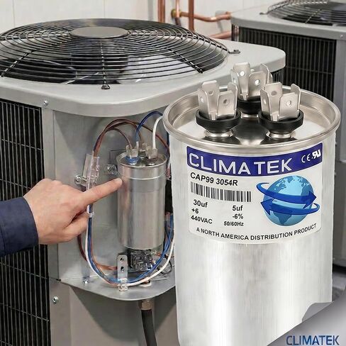 مكثف دائري ClimaTek يحل محل Ruud # 43-101665-60 | 30/5 فائق التوهج MFD، 370/440 فولت تيار متردد، تشغيل مزدوج in Kuwait