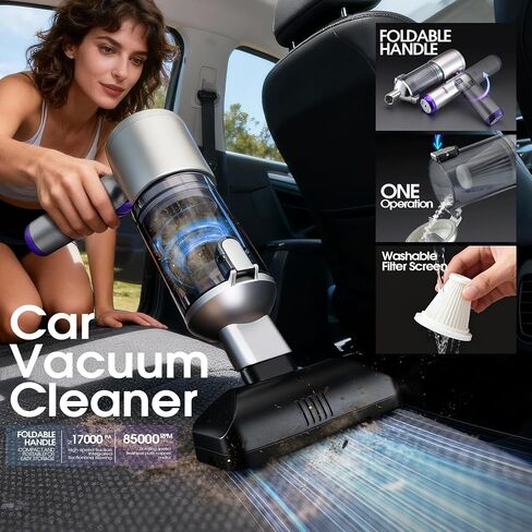 DSP 11 in 1 Cordless Car Vacuum Cleaner for Car Home Keyboard Cleaning | 3 speeds,blow function, foldable handle, battery display, storage bag,easy dust removal in Kuwait