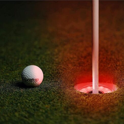 KINGTOP Mini Golf Flagstick with RGB Hole Light, Practice Putting Green Flags for Yard, Golf Pin Flag Hole Cup Set, Light Up Night Golf Party, 4-Pack in Kuwait