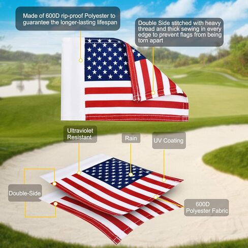 KINGTOP Mini Golf Flagstick with RGB Hole Light, Practice Putting Green Flags for Yard, Golf Pin Flag Hole Cup Set, Light Up Night Golf Party, 4-Pack in Kuwait