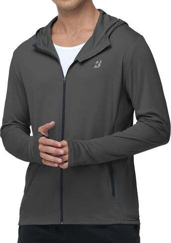 Roadbox Men’s UPF 50+ Sun Hoodie, Full Zip Long Sleeve Lightweight Jacket, UV Protection Shirt for Outdoor Fishing Hiking in Kuwait