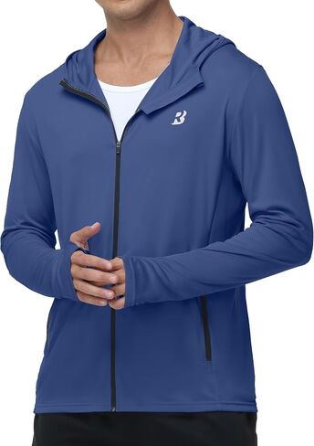 Roadbox Men’s UPF 50+ Sun Hoodie, Full Zip Long Sleeve Lightweight Jacket, UV Protection Shirt for Outdoor Fishing Hiking in Kuwait