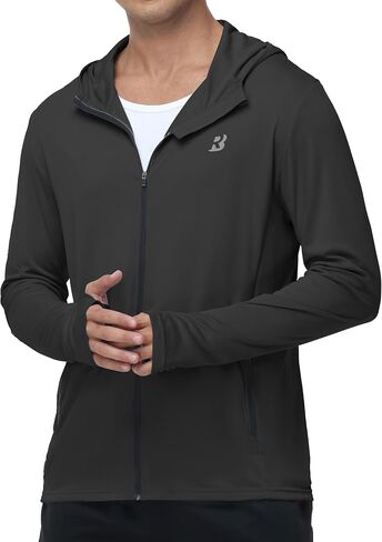 Roadbox Men’s UPF 50+ Sun Hoodie, Full Zip Long Sleeve Lightweight Jacket, UV Protection Shirt for Outdoor Fishing Hiking in Kuwait