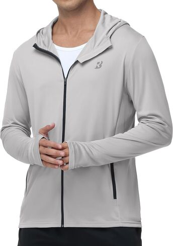 Roadbox Men’s UPF 50+ Sun Hoodie, Full Zip Long Sleeve Lightweight Jacket, UV Protection Shirt for Outdoor Fishing Hiking in Kuwait