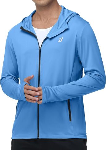 Roadbox Men’s UPF 50+ Sun Hoodie, Full Zip Long Sleeve Lightweight Jacket, UV Protection Shirt for Outdoor Fishing Hiking in Kuwait