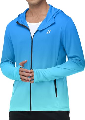 Roadbox Men’s UPF 50+ Sun Hoodie, Full Zip Long Sleeve Lightweight Jacket, UV Protection Shirt for Outdoor Fishing Hiking in Kuwait