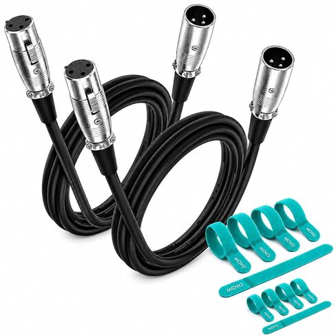 كابل Movo Premium XLR المميز المكون من قطعتين (3 أقدام) - كابل ميكروفون متوازن من ذكر إلى أنثى مع روابط كابل - كابل ميكروفون محمي بثلاثة دبابيس لتسجيل الاستوديو، والبث الصوتي، والصوت المباشر، والخلاطات وأنظمة PA in Kuwait