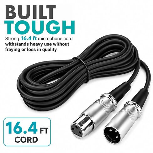 كابل Movo Premium XLR المميز المكون من قطعتين (3 أقدام) - كابل ميكروفون متوازن من ذكر إلى أنثى مع روابط كابل - كابل ميكروفون محمي بثلاثة دبابيس لتسجيل الاستوديو، والبث الصوتي، والصوت المباشر، والخلاطات وأنظمة PA in Kuwait