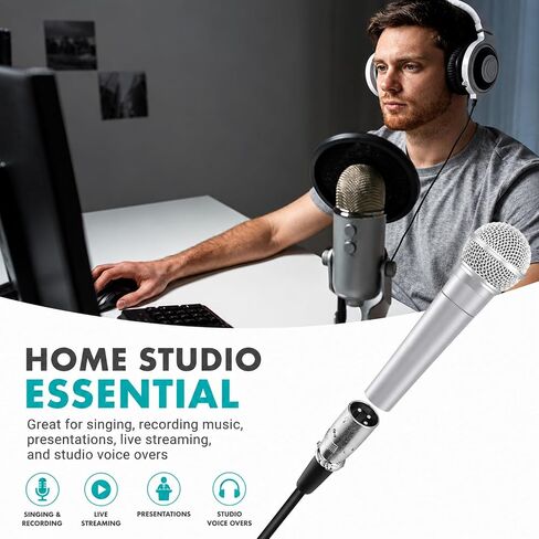 كابل Movo Premium XLR المميز المكون من قطعتين (3 أقدام) - كابل ميكروفون متوازن من ذكر إلى أنثى مع روابط كابل - كابل ميكروفون محمي بثلاثة دبابيس لتسجيل الاستوديو، والبث الصوتي، والصوت المباشر، والخلاطات وأنظمة PA in Kuwait
