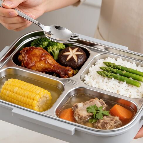 Ninsula Spork 6 Pack, Food Grade Sporks Stainless Steel 6 Inch Long 2 In 1 Spoon and Fork, Metal Spork for Dessert, Ice Cream, Salad, Soup, Noodle, Fruit (Silver) in Kuwait
