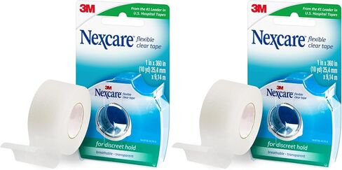 Nexcare Flexible Clear Tape, Waterproof Transparent Medical Tape, 1 in x 10 Yds, 1 Count (Pack of 3) in Kuwait