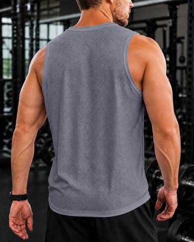 Mens Tank Tops 3 Pack Sleeveless Athletic Shirts Quick Dry Running Undershirts Workout Gym Muscle Shirts in Kuwait