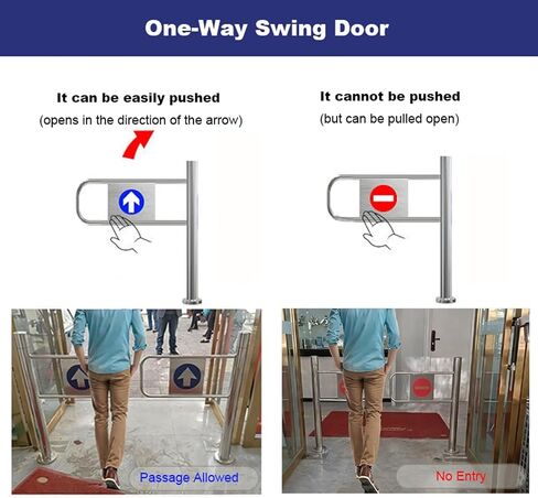Automatic Rebound One-Way Entrance Swing Gate, Zero Power Safety Door for Commercial Spaces in Kuwait
