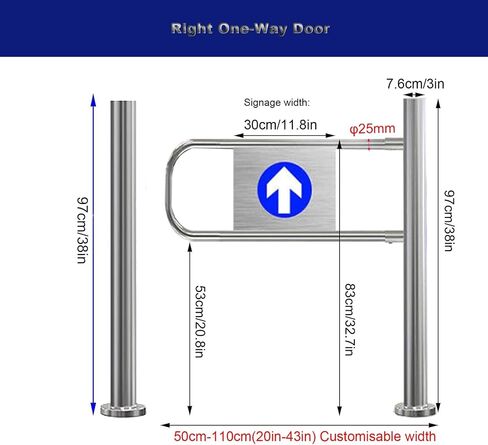 Automatic Rebound One-Way Entrance Swing Gate, Zero Power Safety Door for Commercial Spaces in Kuwait