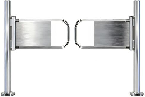 Automatic Swing Gate, Two-Way Closing Door, Spring-Loaded Safety Gate, Manual 180° Open, Stainless Steel for Supermarkets in Kuwait