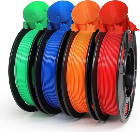 حزمة خيوط YOUSU PLA Plus 1.75 مم 4 × 250 جم، 4 عبوات 1 كجم PLA+ عينة من خيوط الطابعة ثلاثية الأبعاد، طباعة ثلاثية الأبعاد دقة متعددة الأبعاد +/- 0.02 مم (2.2 رطل)، أحمر/برتقالي/أزرق/أخضر in Kuwait