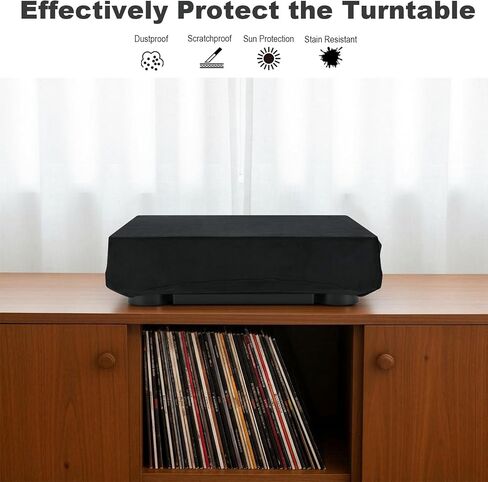 غطاء غبار متوافق مع Audio Technica AT-LP70X وAT-LP70XBT، غطاء صوف قابل للتمدد من الألياف اللدنة الناعمة مع شريط مطاطي in Kuwait