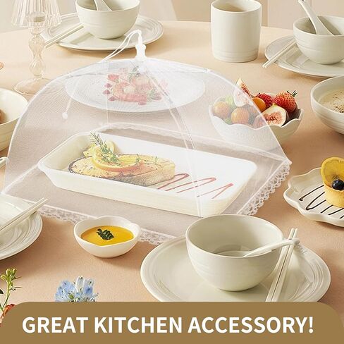 NEPAK 6 Large and Tall Food Covers, 17"x17" Food Tents Food Covers for Outdoors,Pop-up Mesh Food Covers Nets for Outside,Screen Tents,Parties Picnics, BBQ,Reusable and Collapsible in Kuwait
