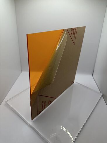 SIBE-R مستلزمات بلاستيكية - كهرماني شفاف (2422) لوح أكريليك مصبوب - 1/8 بوصة × 12 بوصة × 12 بوصة in Kuwait