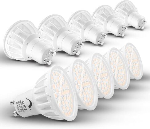 ALIDE عكس الضوء GU10 مصابيح LED، استبدال 50W الهالوجين، 4000K أبيض محايد الفيضانات زاوية واسعة 120 درجة، AC120V GU10 5W لمبات LED لمسار الضوء الكاشف راحة إضاءة السقف لهجة، 500lm، 6Pack in Kuwait