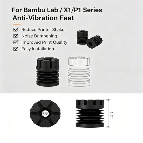 ممسحة فوهة الطابعة ثلاثية الأبعاد لـ Bambu Lab P1S/X1C/P1P/X1، مع 14 قطعة فرشاة سيليكون، 4 قطع أقدام مطورة مضادة للاهتزاز، 5 قطع جورب سيليكون، ممسحة فرشاة سيليكون، ممتص صدمات سيليكون عالي الحرارة in Kuwait