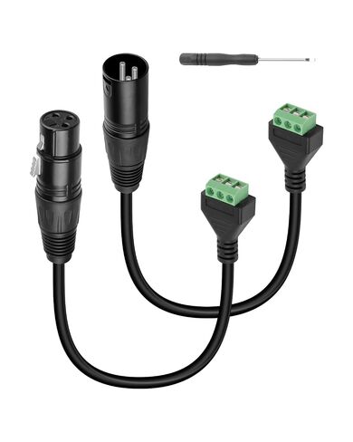 كابل ذكر XLR إلى كابل محول طرفي بدون لحام 3Pin، كابل محول طرفي XLR أنثى إلى 3Pin مع مفك براغي لمكبرات الصوت، معدات الصوت، الجيتارات، KTV، الاستوديوهات (زوج واحد) in Kuwait