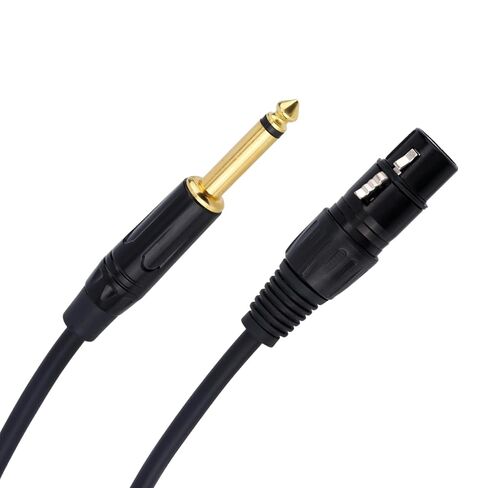 2 قطعة كابل أنثى 1/4 بوصة إلى XLR، كابل ميكروفون أنثى متوازن ممتاز 6.35 مم TRS إلى 3pin XLR مناسب لمضخم صوت الميكروفون ومكبر الصوت النشط in Kuwait