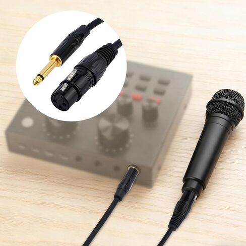 2 قطعة كابل أنثى 1/4 بوصة إلى XLR، كابل ميكروفون أنثى متوازن ممتاز 6.35 مم TRS إلى 3pin XLR مناسب لمضخم صوت الميكروفون ومكبر الصوت النشط in Kuwait
