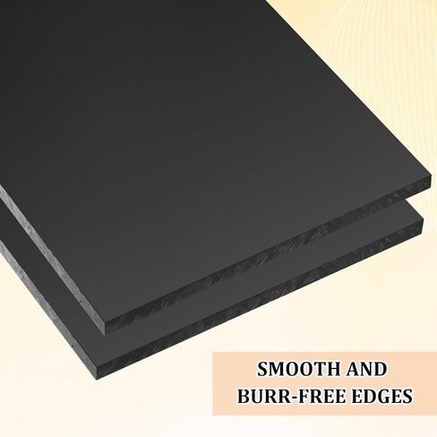 قطعتان من ألواح HDPE مقاس 1/2 بوصة من بلاستيك HDPE مقاس 8 بوصة × 12 بوصة من لوح البولي إيثيلين عالي الكثافة كتلة بلاستيكية سوداء للتصنيع الآلي وتحسينات المنزل والمشروعات اليدوية in Kuwait