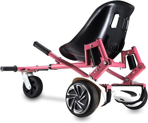 ملحق Hishine Hoverboard Go-Kart مع ممتصات صدمات مزدوجة وعجلة للطرق الوعرة مقاس 6 بوصات، سعة 265 رطلًا، طول 26 بوصة - 34.5 بوصة قابل للتعديل للأطفال والكبار، يناسب ألواح الحوامات مقاس 6.5 بوصات و8 بوصات و10 بوصات in Kuwait