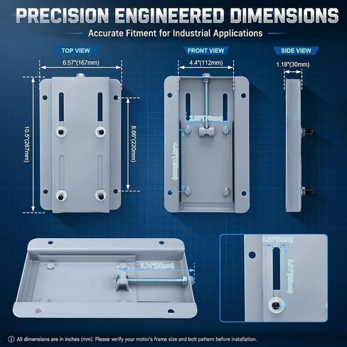 Moxweyeni Electric Motor Base Mount Plate Adjustable Slide Plate Compatible with 56 Frame 56 C 56 T Motors Solid Steel Construction with Belt Tension Adjustment for Compressors Fans Pumps in Saudi Arabia