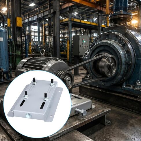 Moxweyeni Electric Motor Base Mount Plate Adjustable Slide Plate Compatible with 56 Frame 56 C 56 T Motors Solid Steel Construction with Belt Tension Adjustment for Compressors Fans Pumps in Saudi Arabia