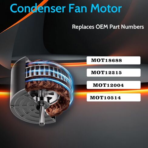 MOT18688 Condenser Fan Motor 18 Hp 208230V 825 RPM with Capacitor Replacement for MOT18688 MOT12215 MOT12004 MOT10514 HVAC Refrigeration Condenser Fan Motor in Kuwait