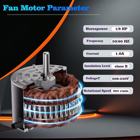 MOT18688 Condenser Fan Motor 18 Hp 208230V 825 RPM with Capacitor Replacement for MOT18688 MOT12215 MOT12004 MOT10514 HVAC Refrigeration Condenser Fan Motor in Kuwait