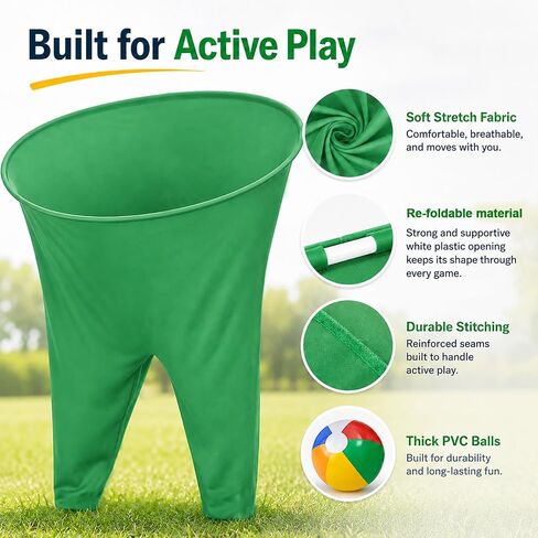 Granny Pants Yard Game Set, Outdoor Party & Lawn Game Kit with 2 Oversized Pants, 10 Colorful Bouncing Balls & 1 Pump – Fun Icebreaker Game for Family, Friends & Holiday Gatherings in Kuwait