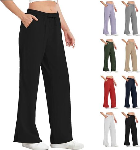 Womens Sun Protection Pants Summer UPF 50+ Pants Stretch Quick Dry Athletic Hiking Pant Travel Pant Wide Leg Trouser in Kuwait