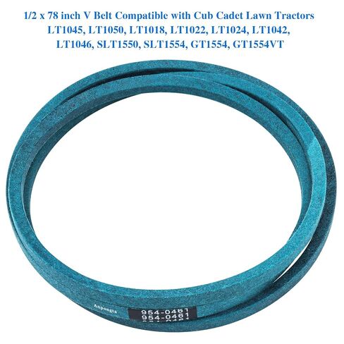 حزام محرك 954-0461 لجرارات العشب Cub Cadet LT1045، LT1050، MTD، استبدل حزام محرك Cub Cadet 754-0461 754-04165، 954-04165 (حزام على شكل V 1/2 بوصة × 78 بوصة، سلك كيفلار) in Kuwait