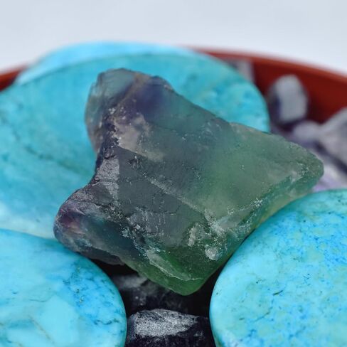 Natural CERTIFIED Multi Color Uncut Fluorite 100 Ct Raw Rough Loose Gemstone in Kuwait