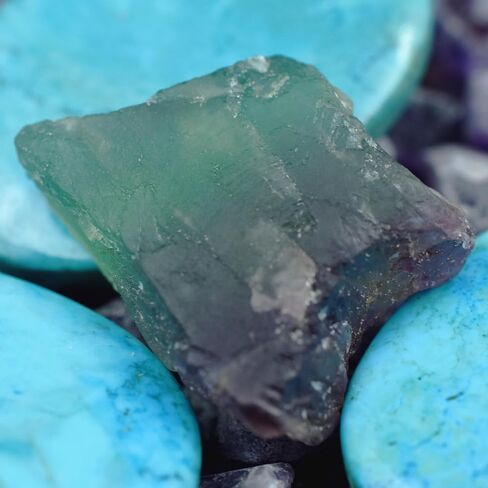 Natural CERTIFIED Multi Color Uncut Fluorite 100 Ct Raw Rough Loose Gemstone in Kuwait