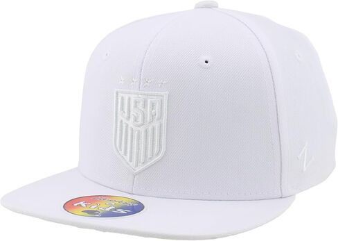 U.S. Soccer Officially Licensed USWNT Youth Snapback Hat Flat Bill Echo White in Kuwait