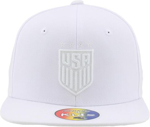 U.S. Soccer Officially Licensed USWNT Youth Snapback Hat Flat Bill Echo White in Kuwait