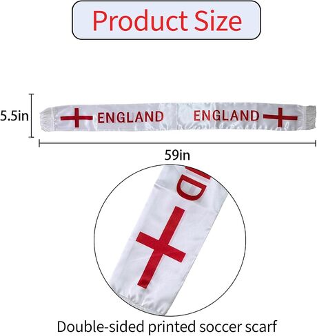 England Flag Scarf England Soccer Fans Scarf England Fan Gear for World Soccer Cup 2026 Fans Souvenir in Kuwait