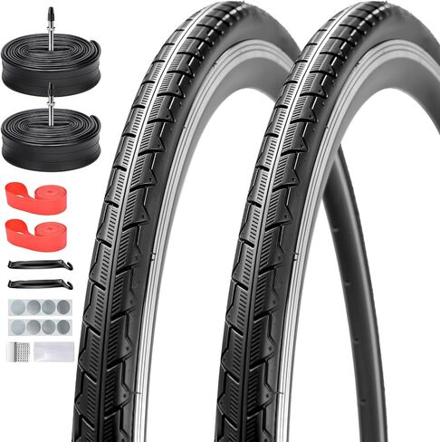 700x25C/28C/32C/35C/38C إطارات دراجة الطريق القابلة للطي والأنابيب الداخلية 2-حزمة صمام بريستا 48 مم مع طقم إصلاح، شريط حافة، رافعات الإطارات للدراجات الطريق in Kuwait