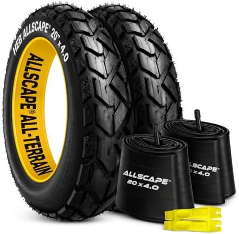 إطار/أنبوب سميك 20×4 من HEB ALLSCAPE لدراجة Ebike MTB ومانع تسرب الإطارات، إطار دراجة جبلية عالي الأداء للخدمة الشاقة، مداس اتجاهي لجميع التضاريس، إطار عالي الكثافة لركوب الشوارع والممرات in Kuwait